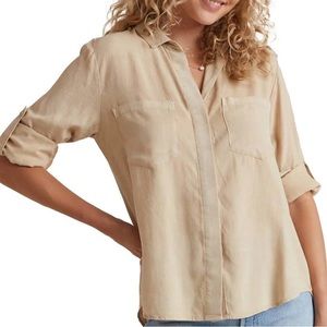 A n t h r o p o l o g i e • Cloth & Stone soft washed split hem button down